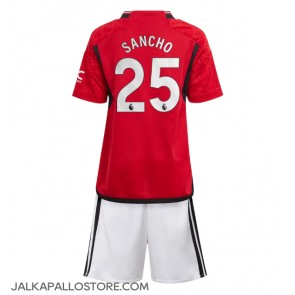 Manchester United Jadon Sancho #25 Kotipaita Lapsille 2023-24 Lyhythihainen (+ shortsit)